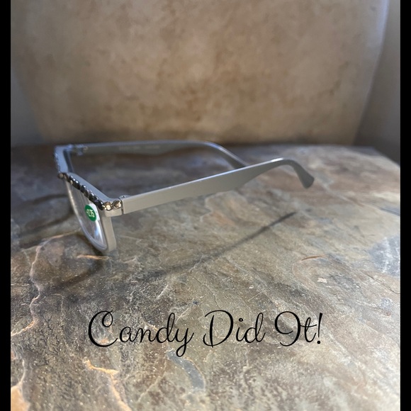Gray Bling Reader Glasses 2.75 With Glasses Case - Picture 7 of 10